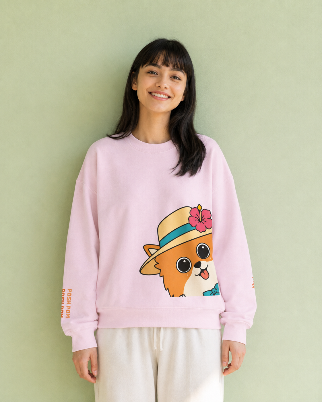 Posh Pom Crewneck Sweatshirt | Unisex Fit Sweater