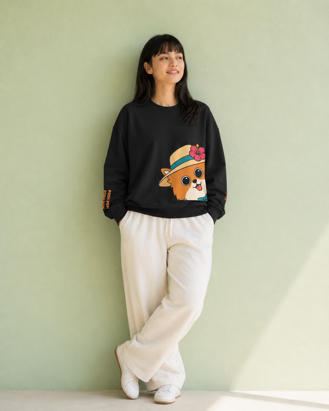 Posh Pom Crewneck Sweatshirt | Unisex Fit Sweater