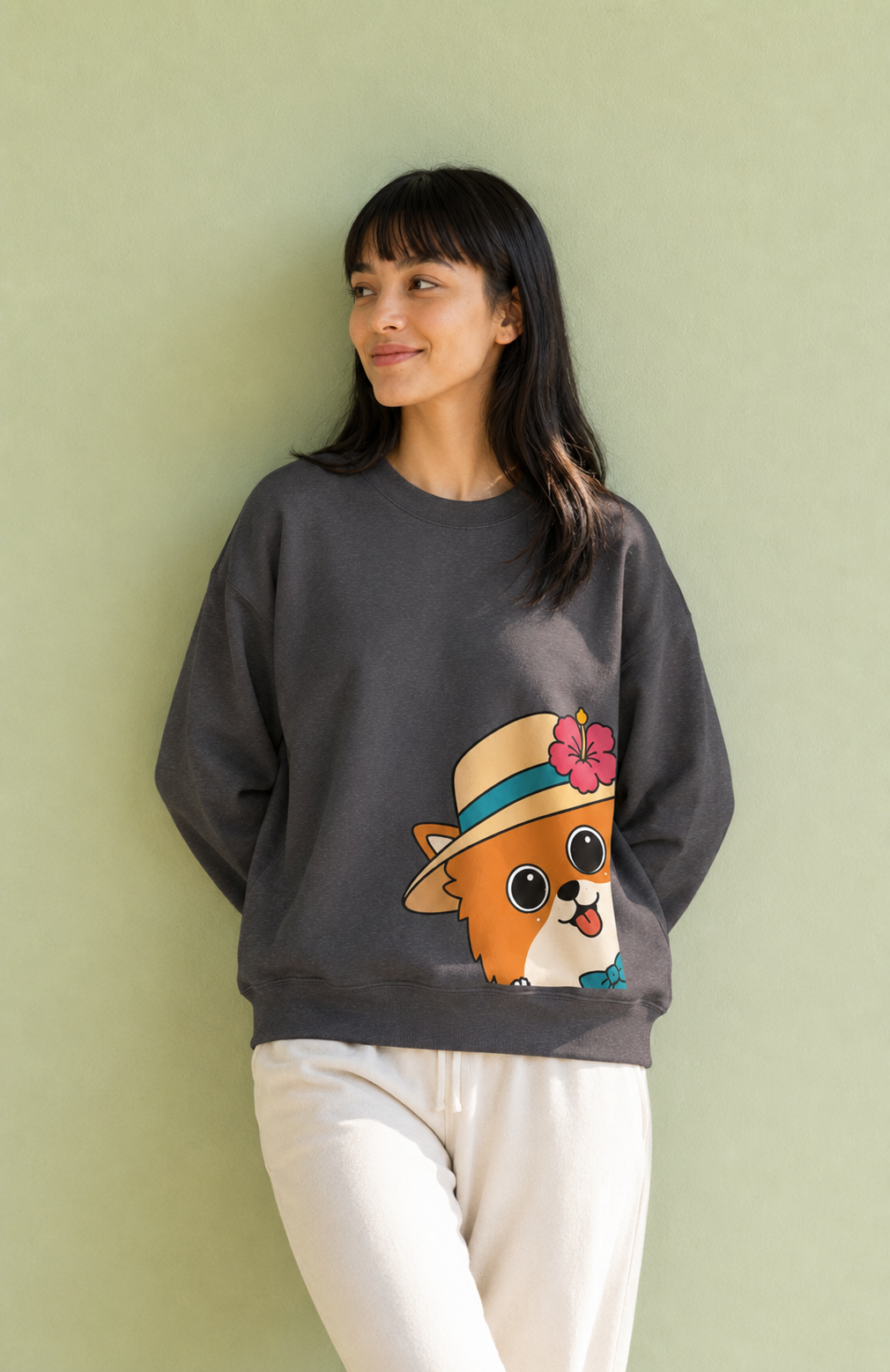 Posh Pom Crewneck Sweatshirt | Unisex Fit Sweater
