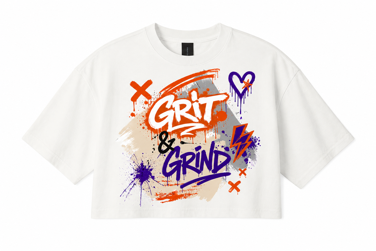 Grit & Grind Graffiti Wall Crop Top Tee | Women's Crop Top T-Shirt