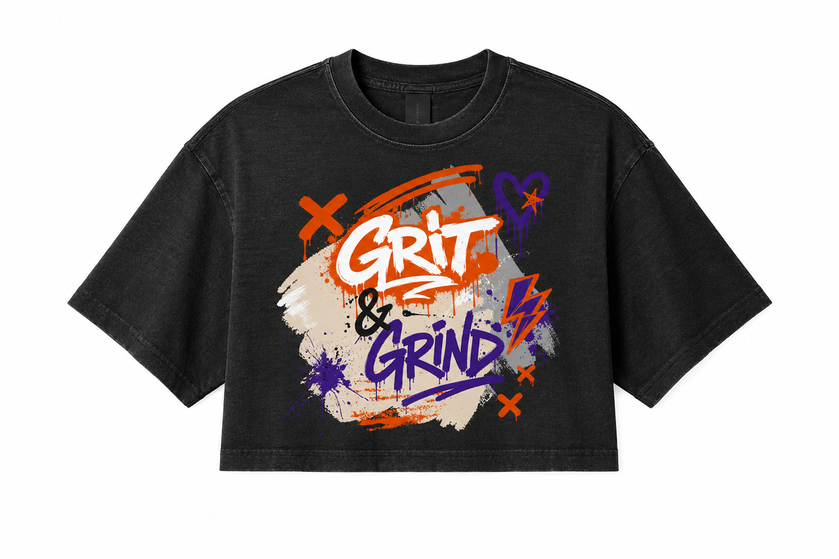 Grit & Grind Graffiti Wall Crop Top Tee | Women's Crop Top T-Shirt