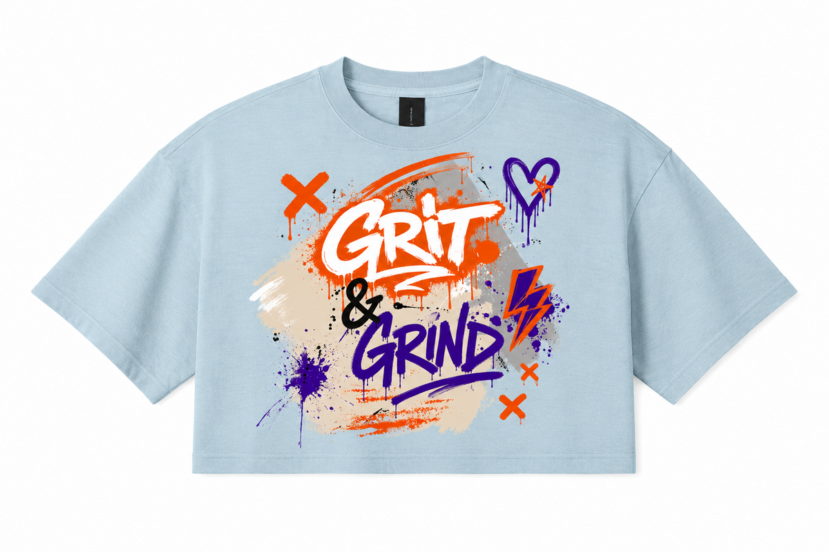 Grit & Grind Graffiti Wall Crop Top Tee | Women's Crop Top T-Shirt