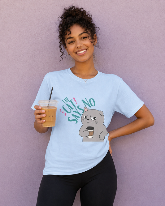 Cat Says No Softstyle Cotton Tee | Women's T-Shirt