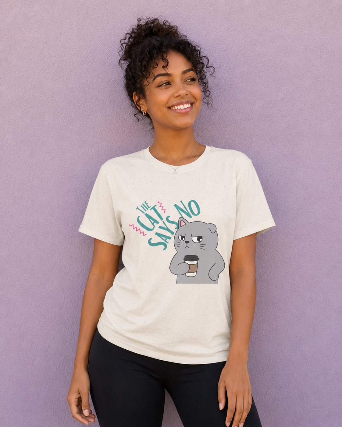 Cat Says No Softstyle Cotton Tee | Women's T-Shirt