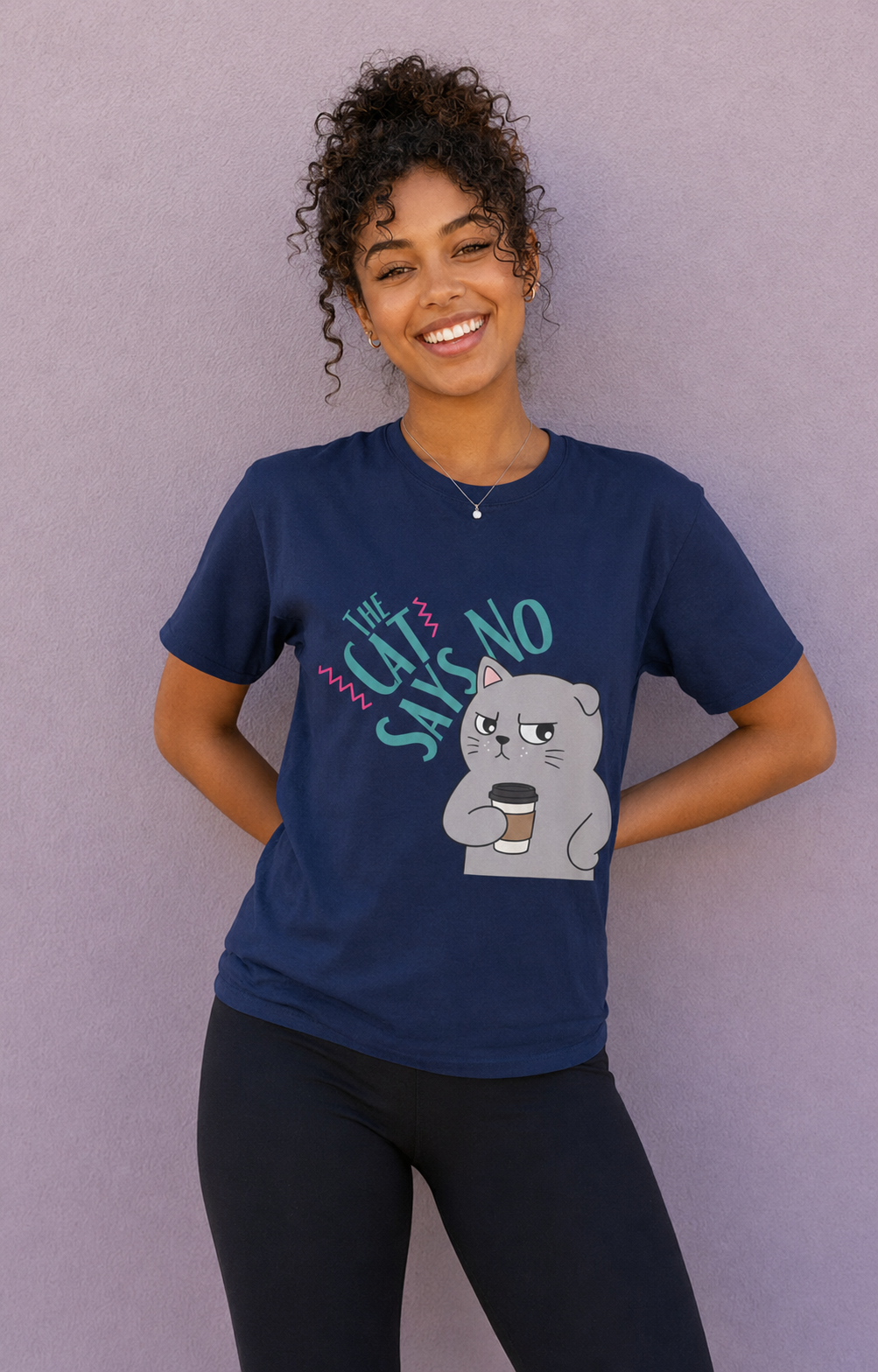 Cat Says No Softstyle Cotton Tee | Women's T-Shirt
