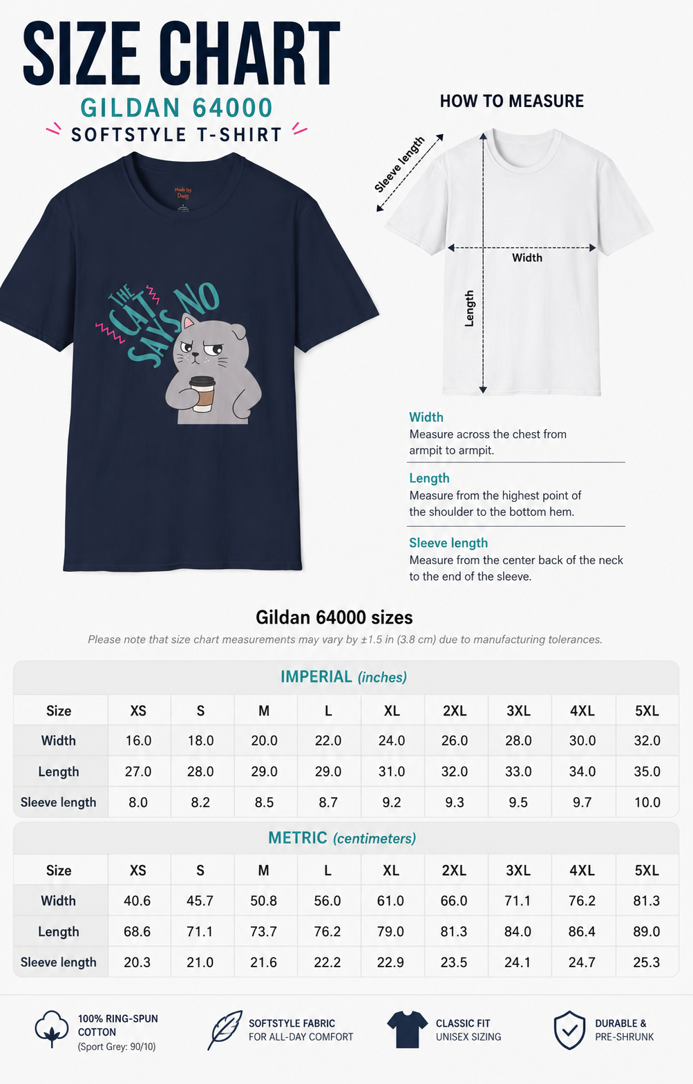 Cat Says No Softstyle Cotton Tee | Women's T-Shirt